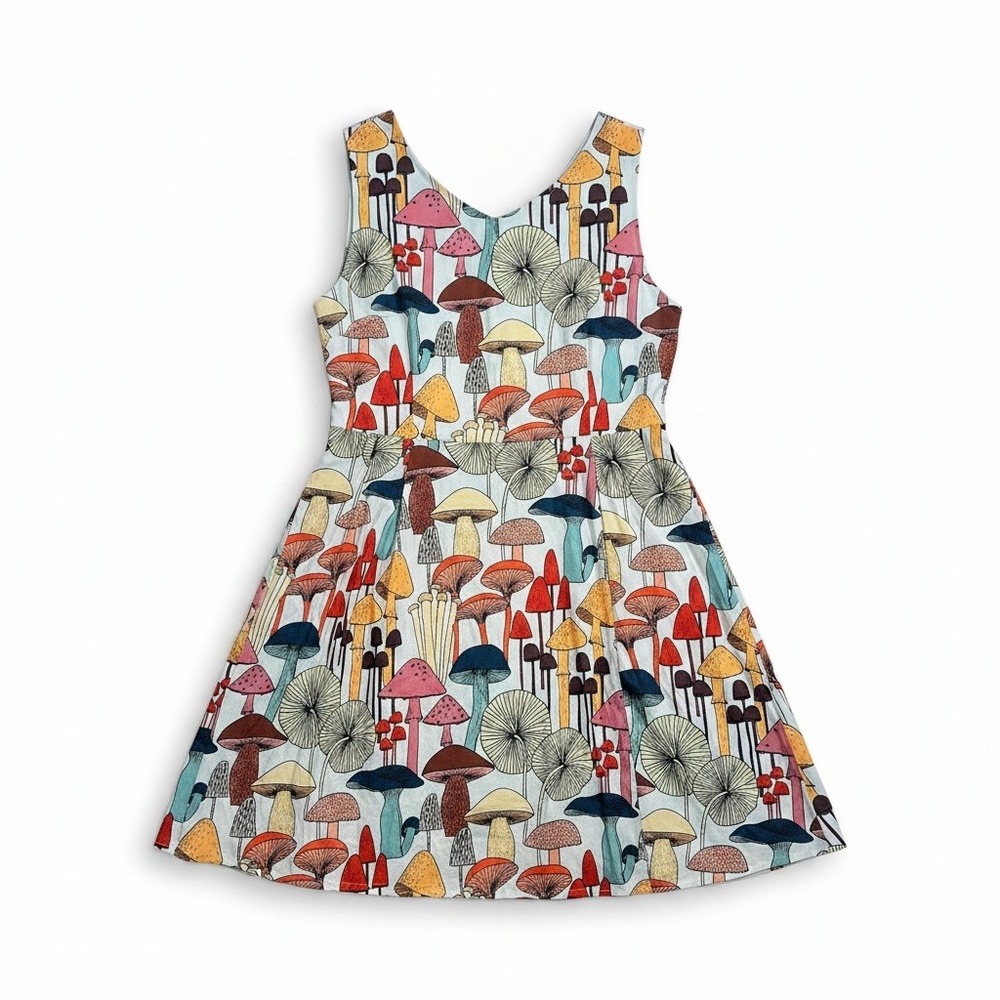 LA Soul XL Mushroom Print Fit & Flare Dress Cottagecore Fairycore Whimsy